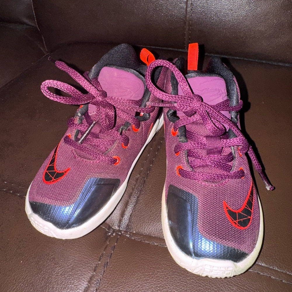 Nike LeBron James - Maroon and Black with Bright Coral Accents